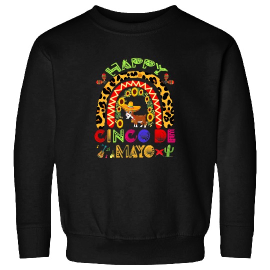 Goats Pet Happy Cinco De Mayo Funny Goats Wearing Sombrero Rainbow Sweatshirts