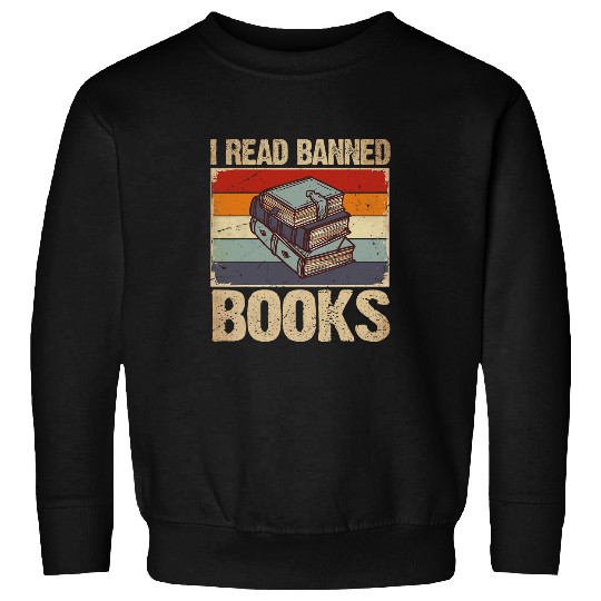 Book Fun I Read Banned Books Cute Librarian freesdom Reader Nerd Men Sweatshirts