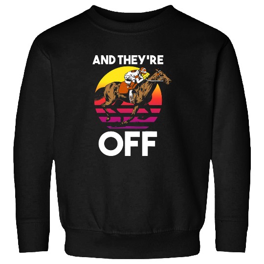 Horse Pet Racing Racer Horse Jockey Equestrian Retro Race Day Sweatshirts