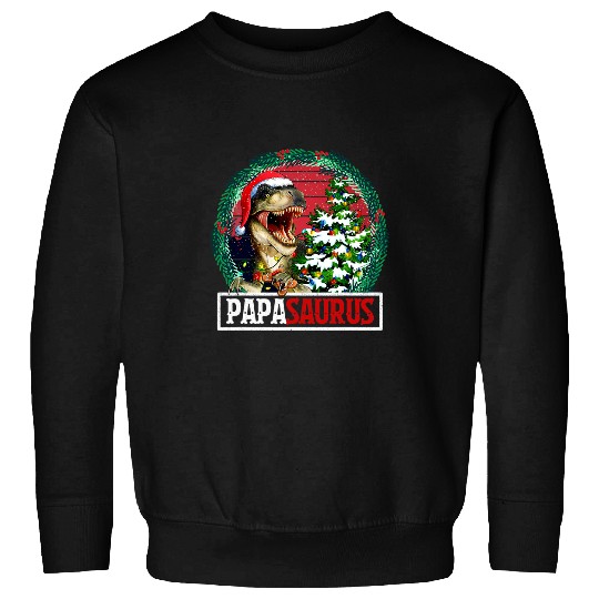 Dinosaur Pet Papasaurus Santa Papa Dinosaur Trex xmass Tree Light Sweatshirts