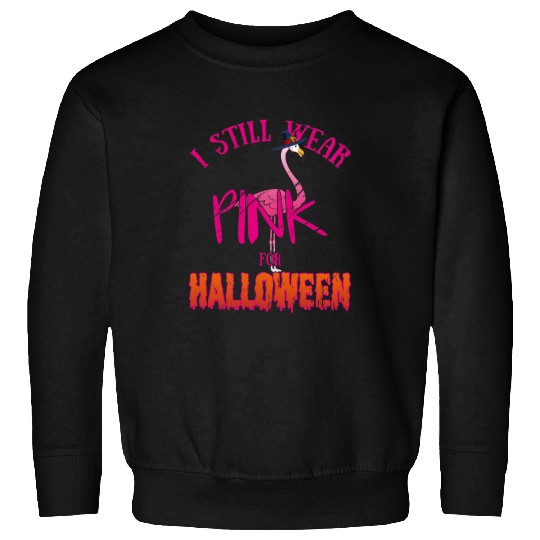 Flamingo Pet Witch I Still Wear Pink For Halloween wild Sweatshirts