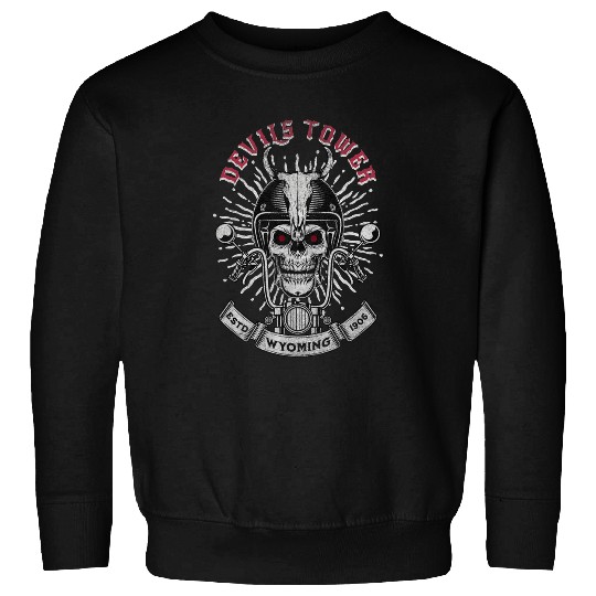 Devils Tower Wyoming Motorcycle Biker Trail 22 Sweatshirts