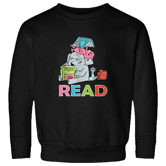 Elephant Mammal Funny Teacher Library Read Book Club Piggie Elephant Pigeons Sweatshirts