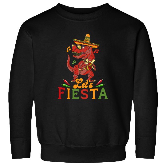 Dinosaur Pet Fiesta Cinco De Mayo TRex Dino Sombrero Maracas Mexican Sweatshirts