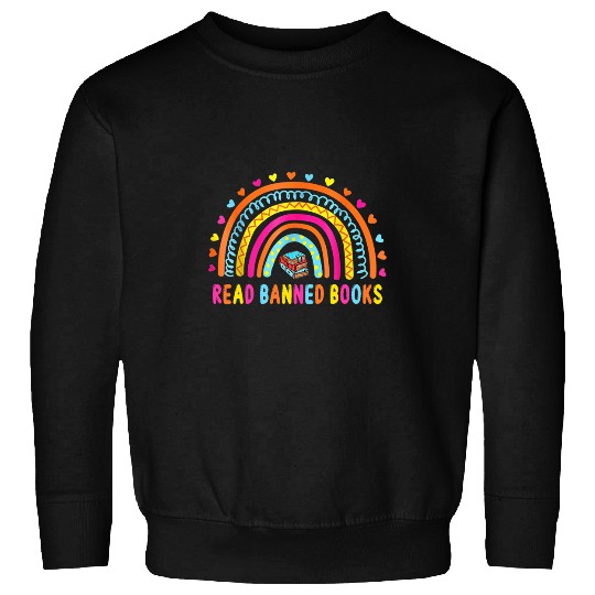 Book Fun I Read Banned Books vintages Rainbow Reading Sweatshirts