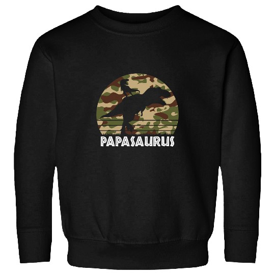 Dinosaur Pet Papasaurus Camo Dinosaur Dad of 1 Fathers Day Sweatshirts