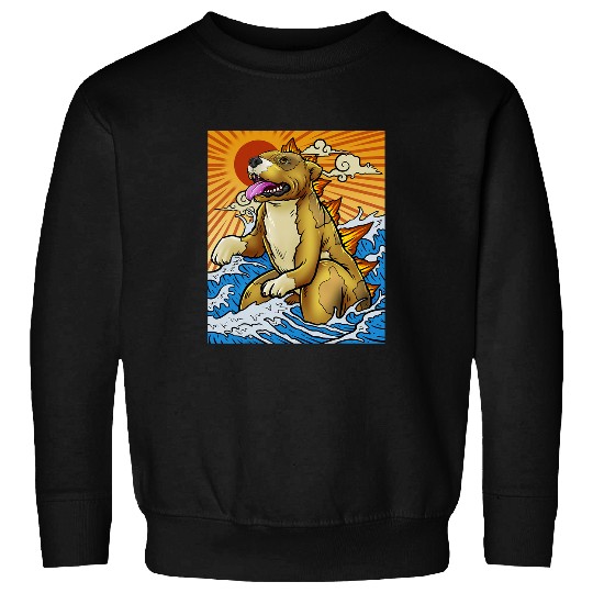 Pitbull Dog Kaiju Giant Pitbull Monster Funny Pitbull Sweatshirts