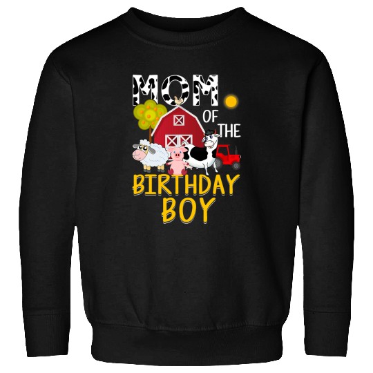 Cow Pet Mom of The Birthday Boy Cow Farm Barnyard Party Sweatshirts