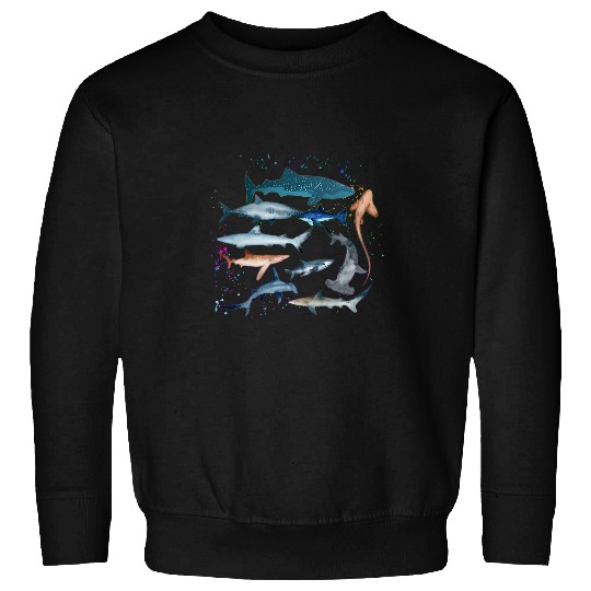 Shark Pet Types Of Shark Identification 2Shark Faces 2Shark Art Sweatshirts