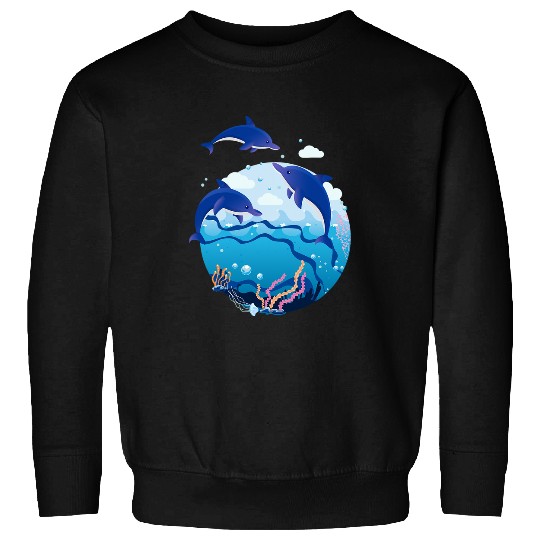 Dolphin Pet Gift Flipper Fish Ocean Aquatic Animal Sea Fin Shark 1 Sweatshirts