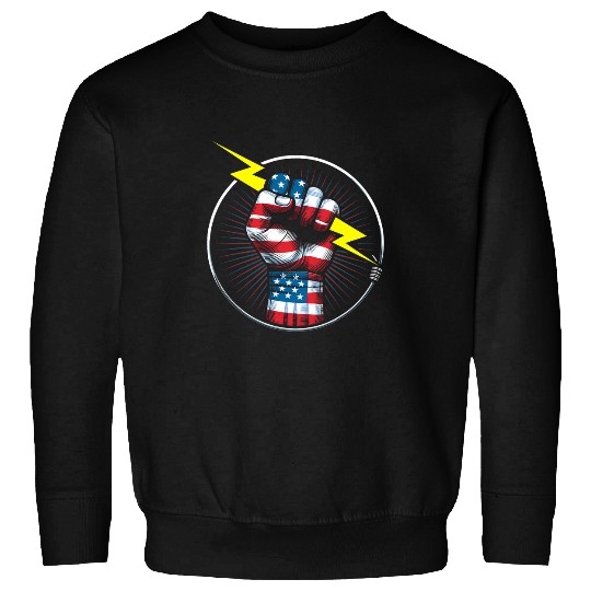 Electrician hero American flag electrical worker for men Sweatshirts