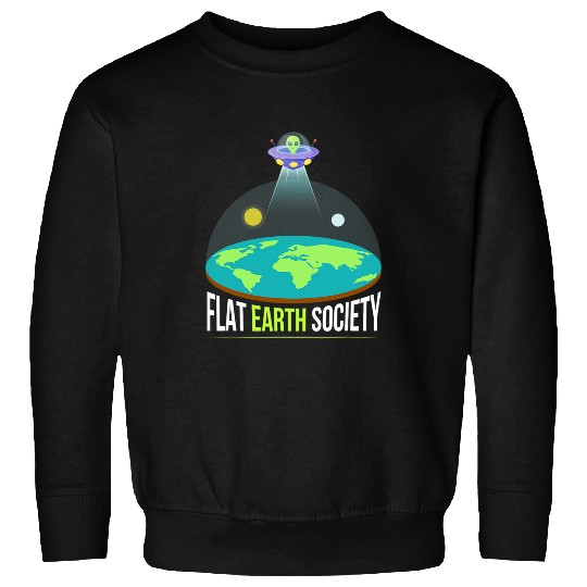 Aliens UFO Funny Flat Earth Society 2Alien Sweatshirts