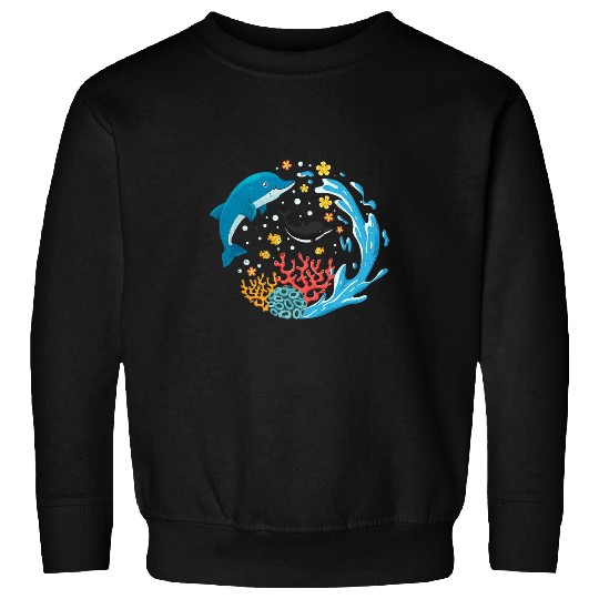 Dolphin Pet Gift Flipper Fish Ocean Aquatic Animal Sea Fin Shark Sweatshirts