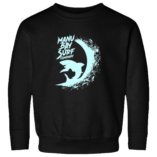 Shark Pet Manu Bay Surf Company New Zealand Light Blue Wave Sweatshirts