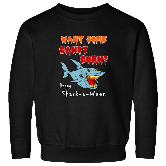 Shark Pet Want Some Candy Corn Teeth Funny Halloween Sweatshirts