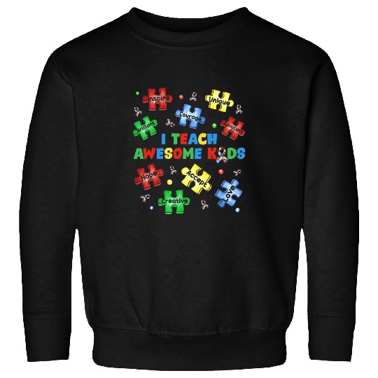 Autism Puzzle i teacher awesome kids autism teacher awareness gift for tea Sweatshirts