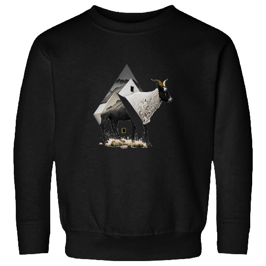 Goats Pet animal print art animal lovers Sweatshirts