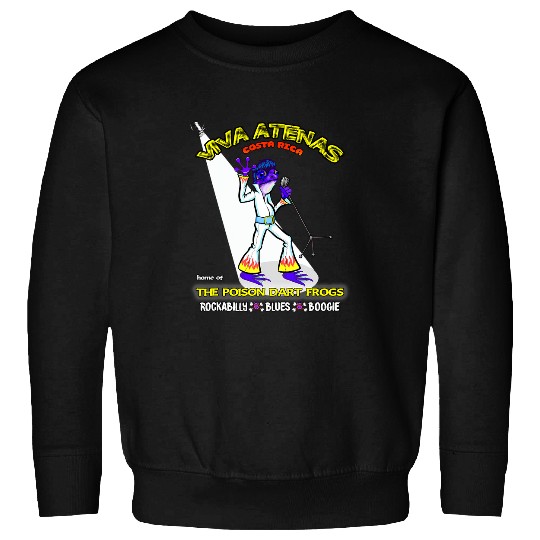 Frog Pet Viva Atenas Costa Rica Rockabilly Poison Dart Frog Elvis Sweatshirts