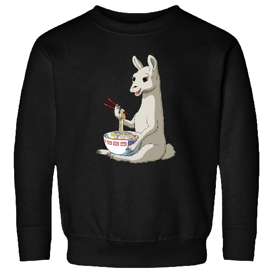 Llama Pet Funny Japanese Kawaii Ramen Sweatshirts