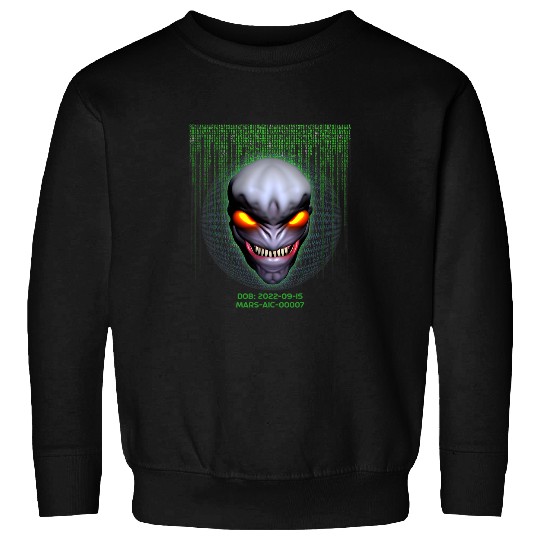 Aliens UFO Outer Space Mars Villain Alien Character MARSAIC00007 Sweatshirts