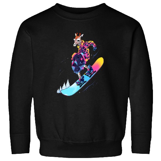 Giraffe Pet Snowboarding Snowboard Snowboarder Winter Sweatshirts