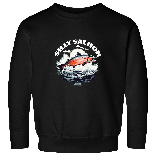 Fishing Fun Salmon Silly Fish Funny Fishing Retro Fishermen Love Sweatshirts