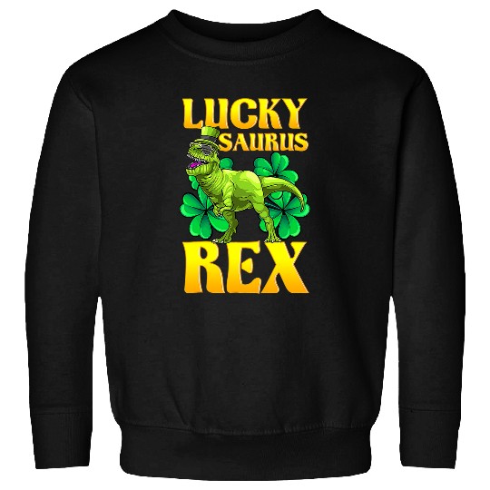 Dinosaur Pet luckysaurus rexs st patricks day kids boys t rex Sweatshirts