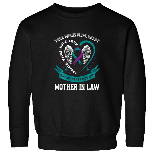 suicides Prevention 988 Ribbon In Memory Of My Mother In Law Back Graphic Sweatshirts