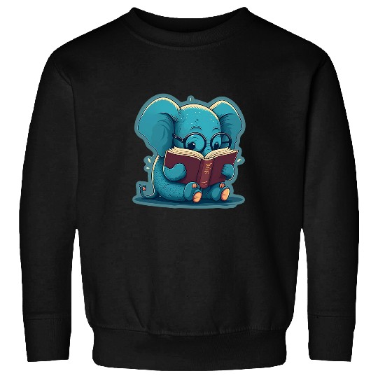 Discover Book Fun Sweet Baby Elephant Glasses Book Read Book Readers Reader 1 Sweatshirts