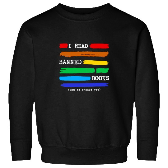 Book Fun I Read Banned Books Colorful National Librarian Week Sweatshirts
