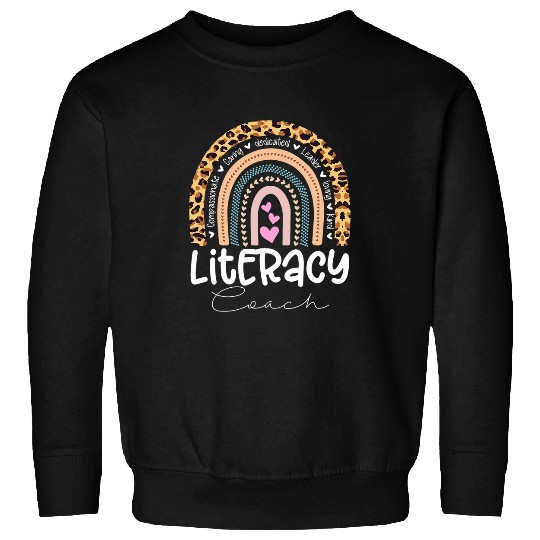 Book Fun Reading Teacher Leopard Special Literacy Coachs Squad Team Sweatshirts
