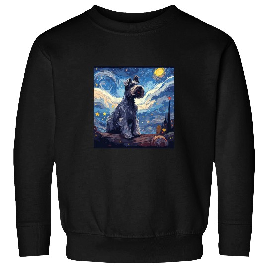Schnauzer Pet Starry Night For Dog Mom Dog Dad 1 Sweatshirts