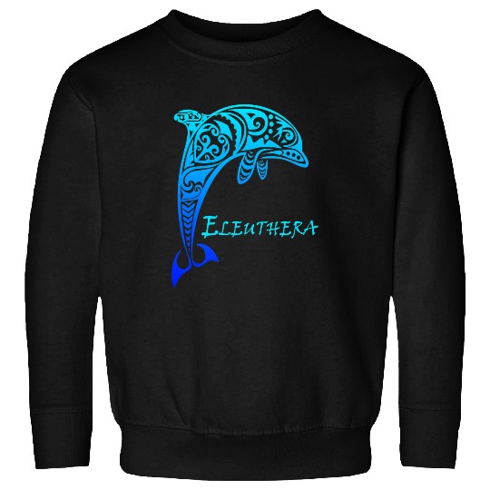 Dolphin Pet Gift Eleuthera Bahamas Vintage Retro Tribal Dolphin Vacation Sweatshirts