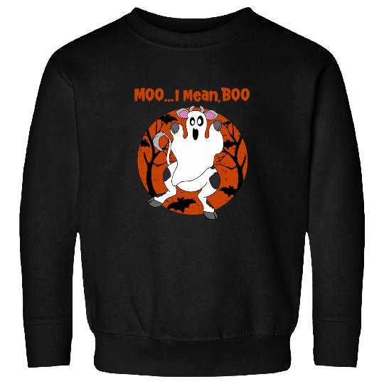 Cow Pet Moo I Mean Boo ghosts Cow Halloween Costume Men Women Kids Sweatshirts