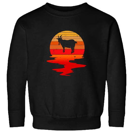 Goats Pet 70s Vintage Retro Sunset Pet Animal Lovers Funny Sweatshirts