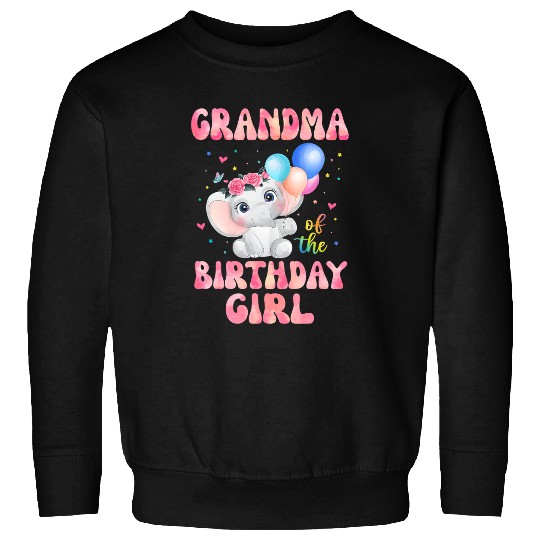 Elephant Mammal Grandma of The Birthday Girl  Elephant Gigi Mimi 1st Sweatshirts