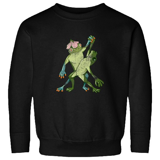 Frog Pet Cottagecore Cute Frogs Dancing Frog Romance Grunge Fairycore Sweatshirts