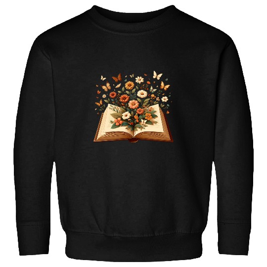 Book Fun Cottagecore Wildflowers Aesthetic Bookworm Sweatshirts