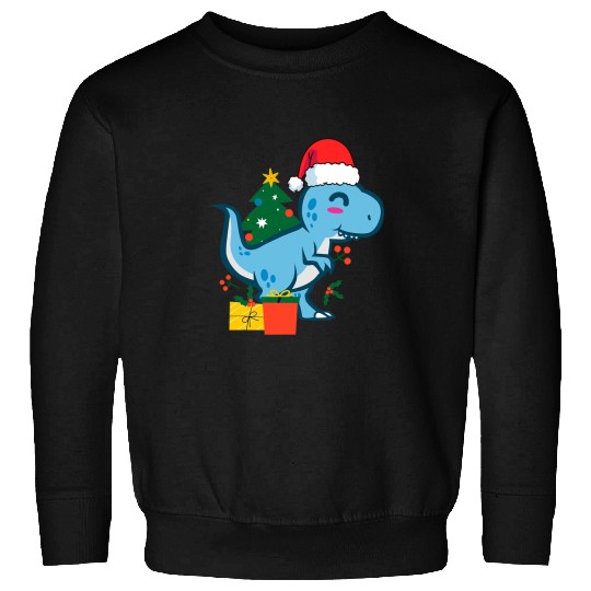 Dinosaur Pet Cute TRex Tyrannosaurus rexs Dinosaur Santa Merry Christmas Sweatshirts