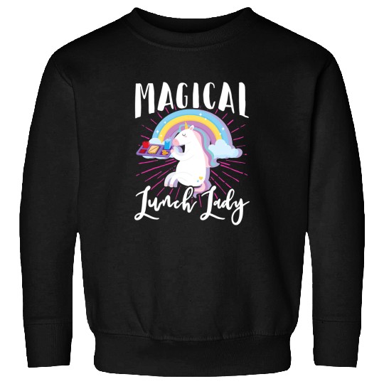 Unicorn Pet School Cafeteria Worker Lunch Lady Unicorn Rainbow Sweatshirts