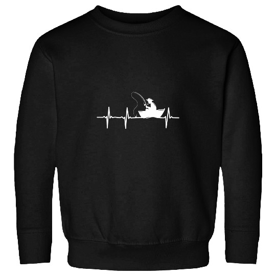 Fishing Fun heartbeat fishing boat fish trout fishing Sweatshirts