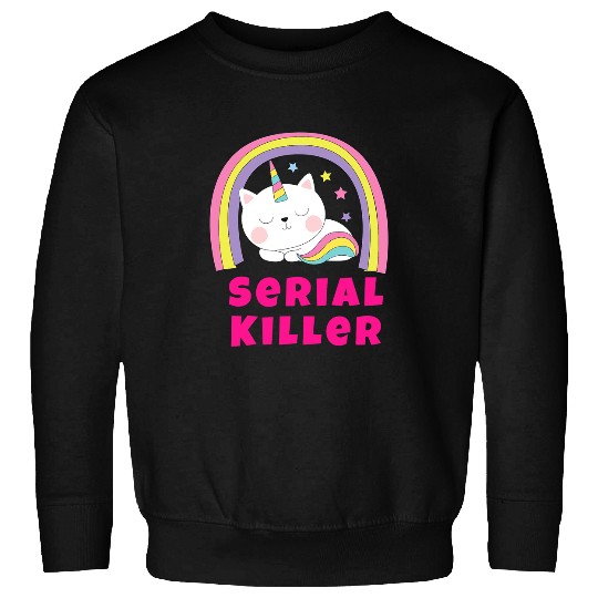 Unicorn Pet Sarcastic Retro Rainbow Funny Unicorn Serial Killer Sweatshirts
