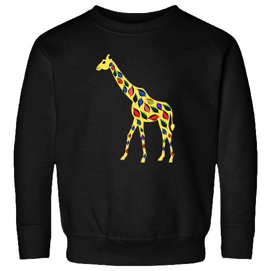 Giraffe Pet Cute and Colorful Leafy Giraffes  Camelopard Sweatshirts
