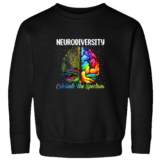Autism Puzzle Neurodiversity Autism Spectrum ASD ADHD Rainbow Brain 9 Sweatshirts