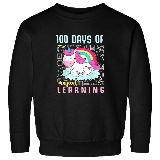 Unicorn Pet 100 days of magical learning rainbow unicorn 100 days Sweatshirts