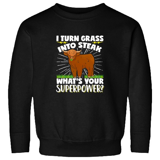 Cow Pet Scottish Highland Cattle Cow Breeder Longhorn I Turn Grass Sweatshirts