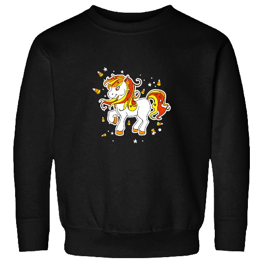 Unicorn Pet Kids Cute Candy Corn Unicorn Halloween Trick or Treat Girls Sweatshirts