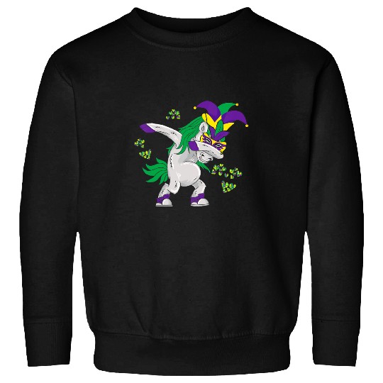 Unicorn Pet Kids  Unicorn Mardi Gras Jester carnivals Masquerade Party Sweatshirts