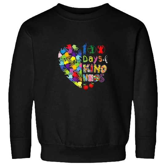 Book Fun 100th Day of School 100 Days Of Spreading Kindness Teacher Sweatshirts