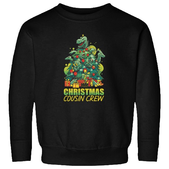 Dinosaur Pet Family Reunion Kids Dinosaur Cousin Crew Christmas Sweatshirts